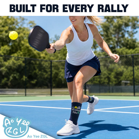 3 Pairs Pickleball Athletic Socks,Women's Sports Ankle Socks,Gifts for Pickleball Lovers and Women - Pink+Blue+Black