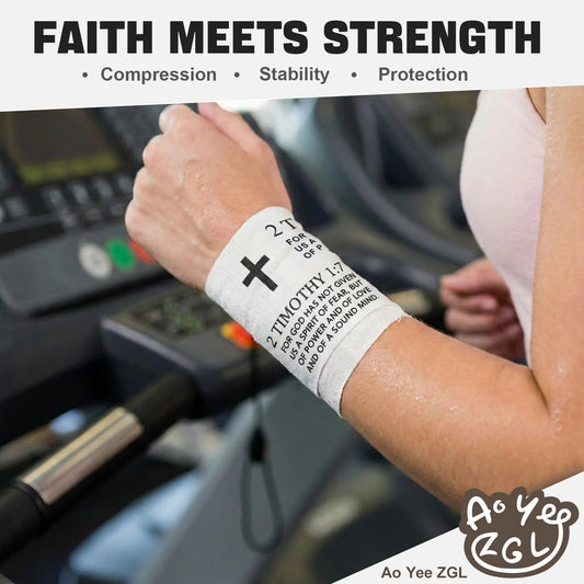 Ao Yee ZGL 2pcs Cross Christian Sports Tape,2" X 23ft Cotton Wristbands - White