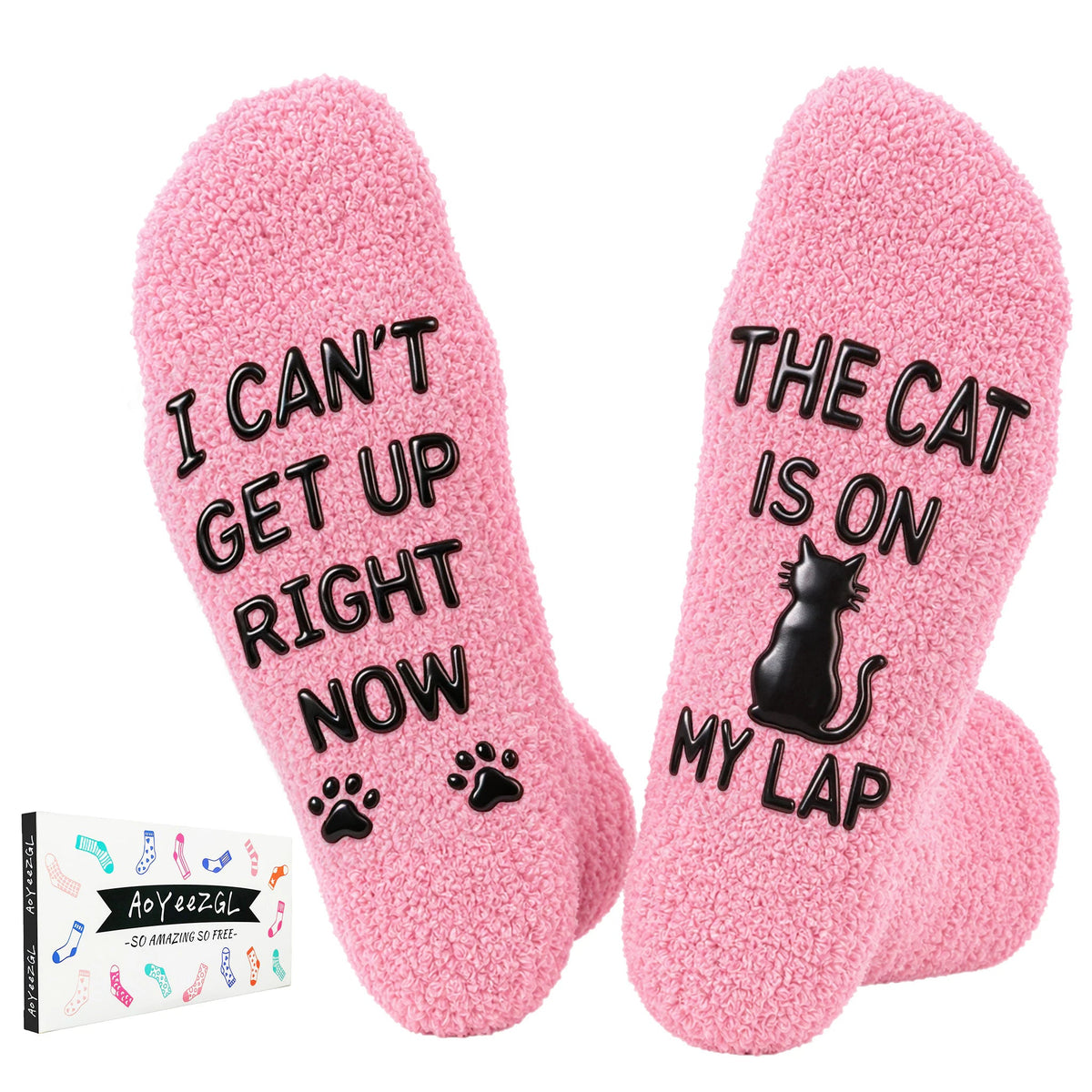 Fun Pink Cat Mom Socks,Gift for Cat Lovers,Novelty Gifts for Pet Lovers on Mother's Day Birthdays and Christmas - Cat Socks - Sit