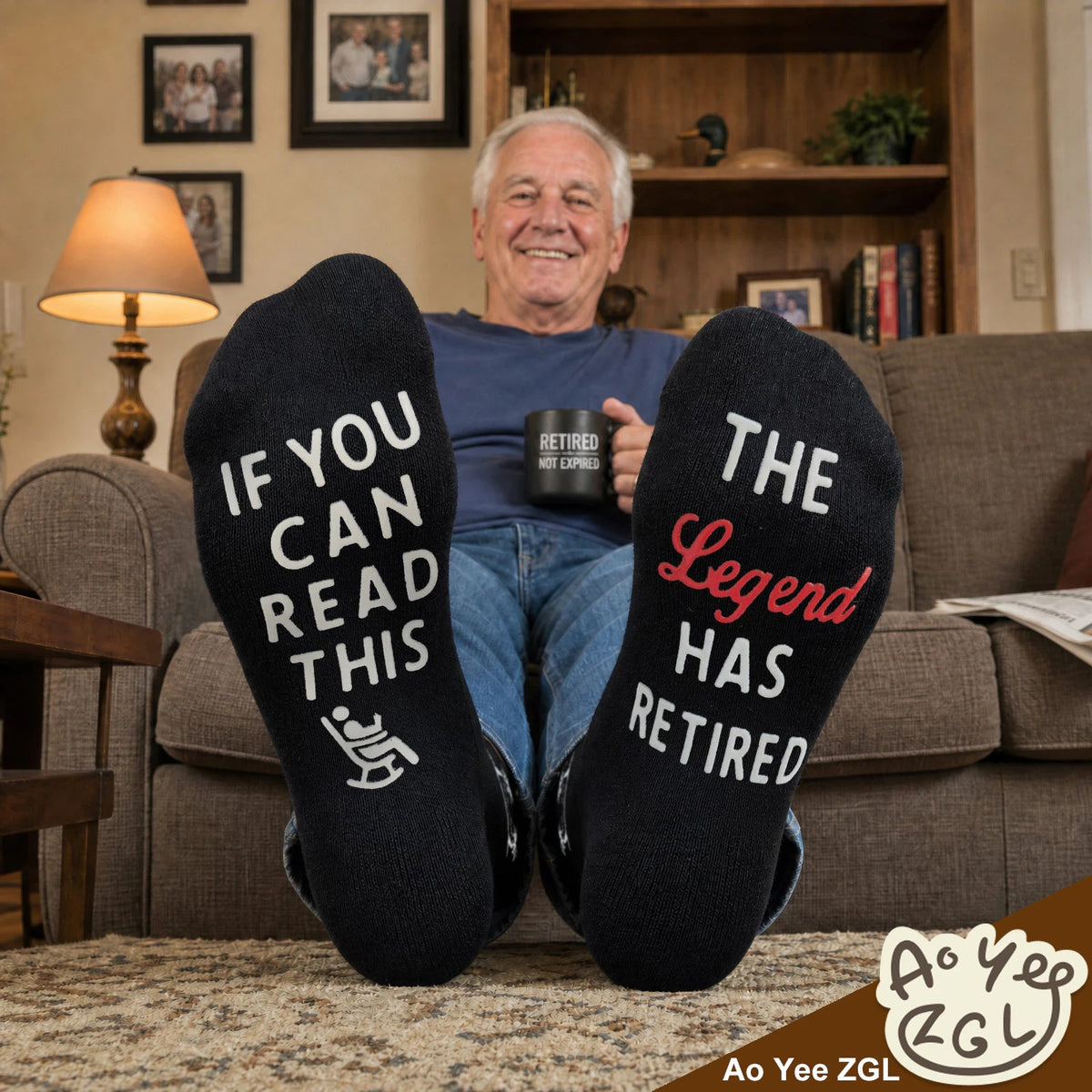 Men Retirement Socks with Greeting cards,Fun Retirement Gifts - Black - IF YOU