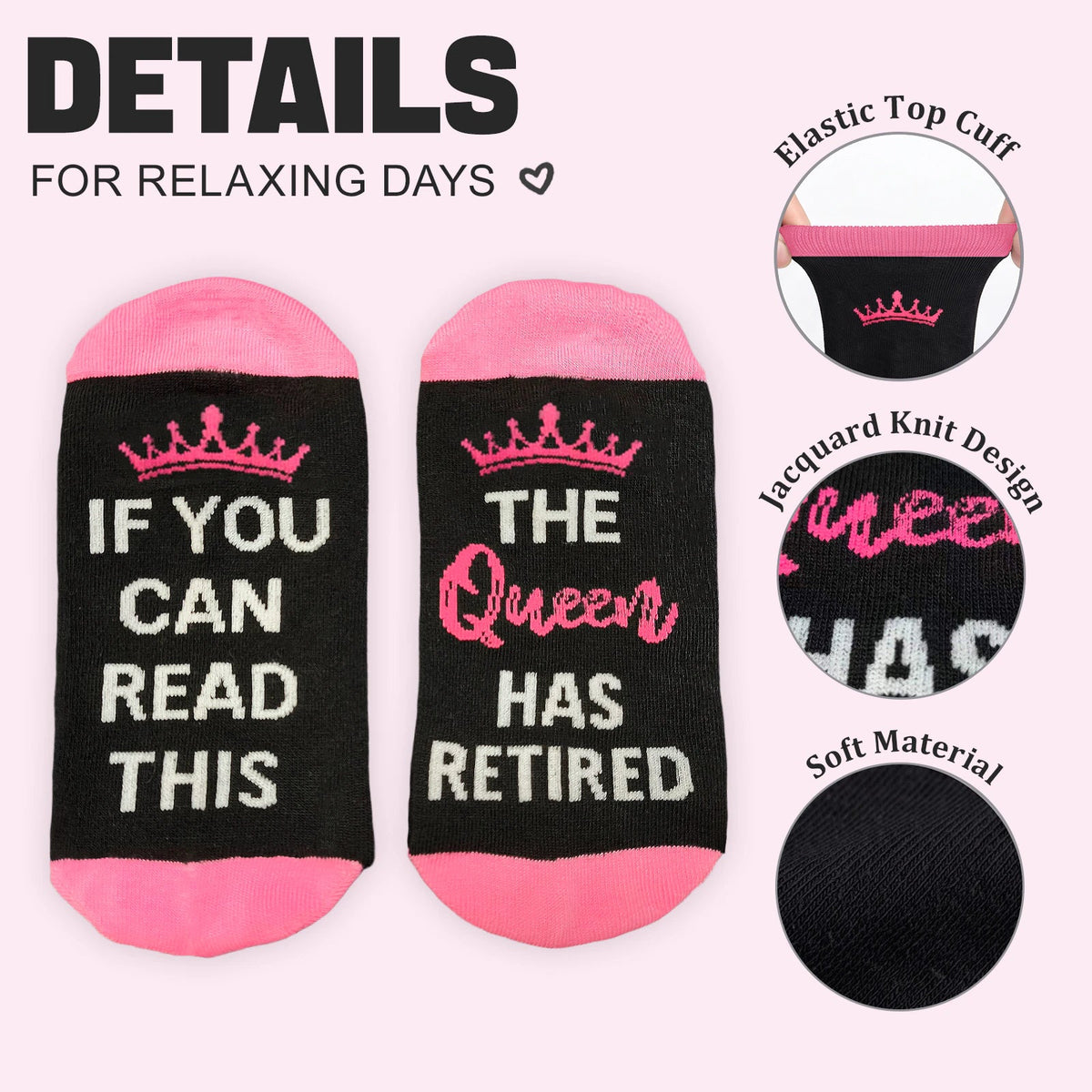 Retired Socks with Congratulatory Card, Fun Novel Retired Gift, Unique Amusing Present for Retirees Woman - Retired Socks - Women - IF YOU