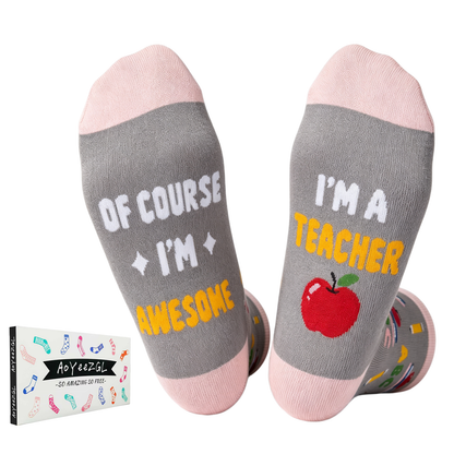 Funny Teacher Appreciation Socks – 5 Gift Designs, Unisex Size 6–12
