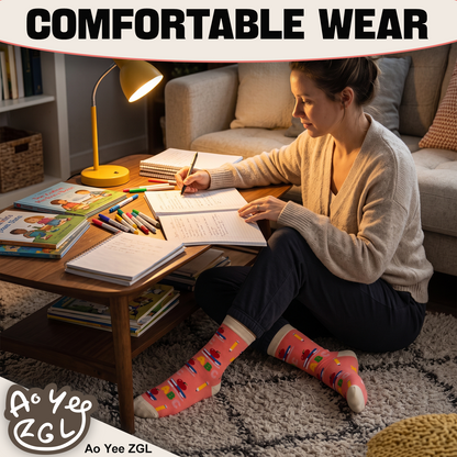 Funny Teacher Appreciation Socks – 5 Gift Designs, Unisex Size 6–12