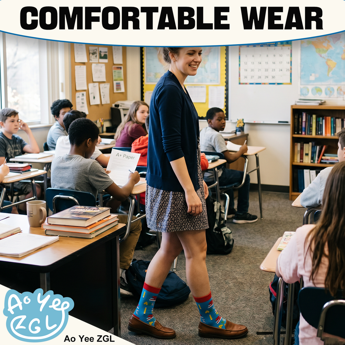 Funny Teacher Appreciation Socks – 5 Gift Designs, Unisex Size 6–12