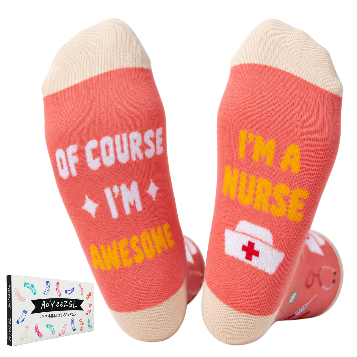 Funny Nurse Appreciation Socks – 4 Gift Designs, Unisex Size 6–12