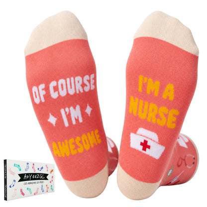 Funny Nurse Appreciation Socks – 4 Gift Designs, Unisex Size 6–12