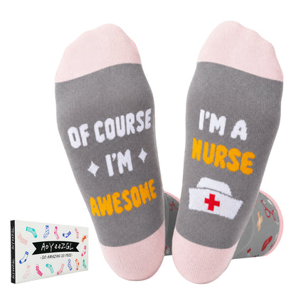 Funny Nurse Appreciation Socks – 4 Gift Designs, Unisex Size 6–12