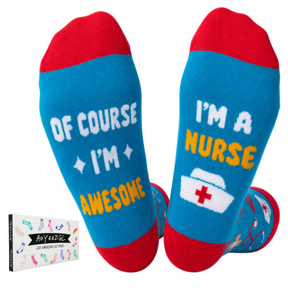Funny Nurse Appreciation Socks – 4 Gift Designs, Unisex Size 6–12