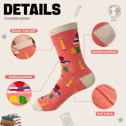 Funny Teacher Appreciation Socks – 5 Gift Designs, Unisex Size 6–12