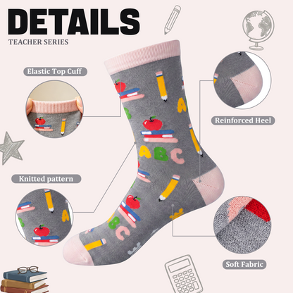 Funny Teacher Appreciation Socks – 5 Gift Designs, Unisex Size 6–12