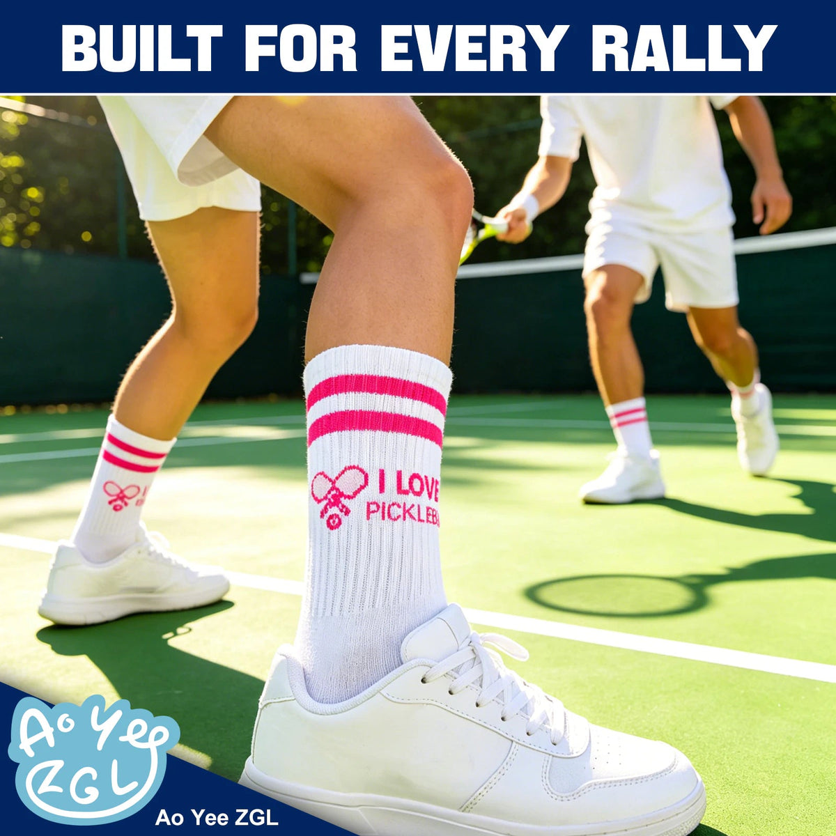 3 Pairs Pickleball Athletic Socks,Women's Sports Ankle Socks,Gifts for Pickleball Lovers and Women - Pink Racket+Blue+Green