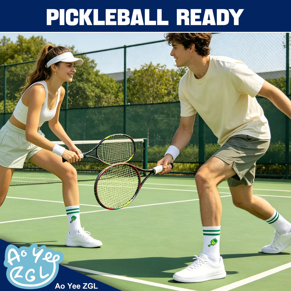 3 Pairs Pickleball Athletic Socks,Women's Sports Ankle Socks,Gifts for Pickleball Lovers and Women - Pink Racket+Blue+Green