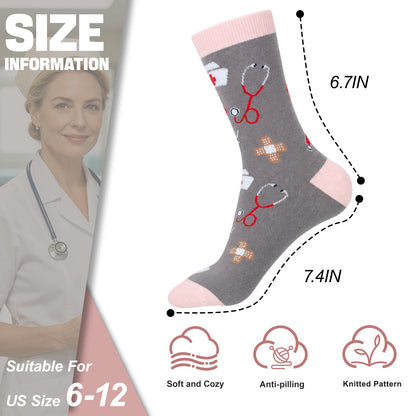 Funny Nurse Appreciation Socks – 4 Gift Designs, Unisex Size 6–12