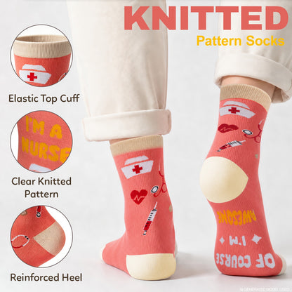 Funny Nurse Appreciation Socks – 4 Gift Designs, Unisex Size 6–12