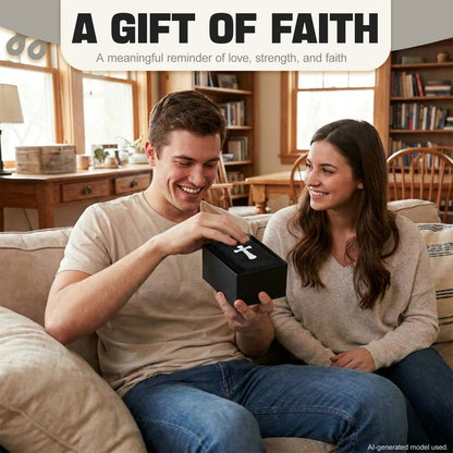 Ao Yee ZGL 24 Pairs Cross Prayer Crew Socks,Christians Socks for Men - 2 Timothy 1:7 - Black