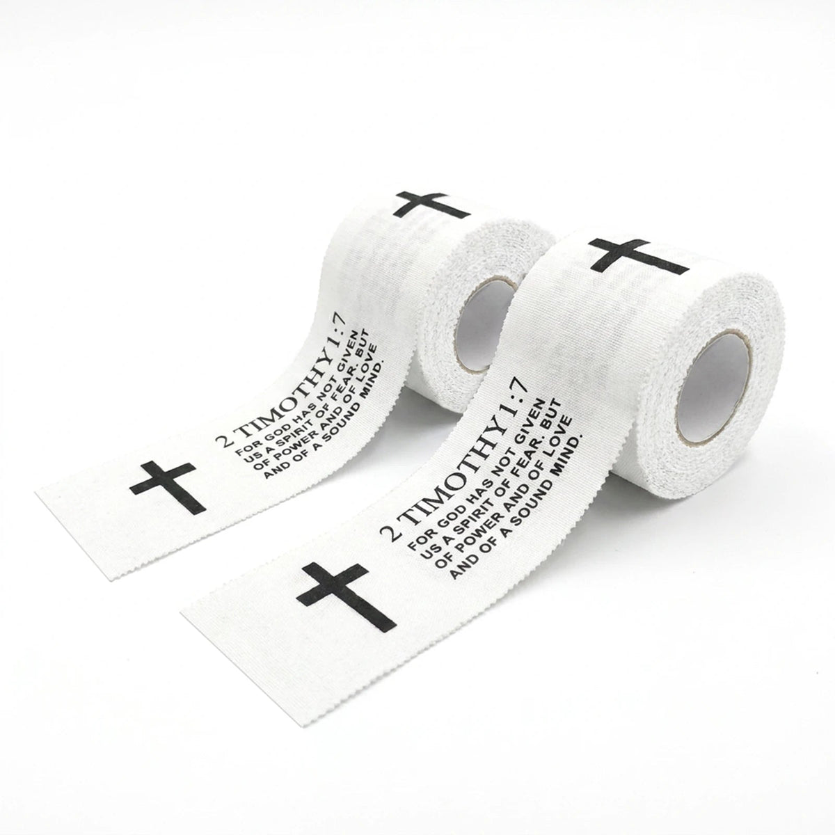 Ao Yee ZGL 2pcs Cross Christian Sports Tape,2" X 23ft Cotton Wristbands - White