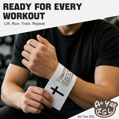 Ao Yee ZGL 2pcs Cross Christian Sports Tape,2" X 23ft Cotton Wristbands - White
