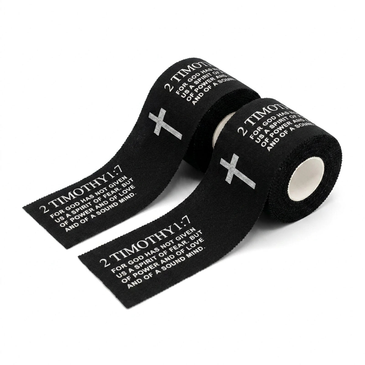 Ao Yee ZGL 2pcs Cross Christian Sports Tape,2" X 23ft Cotton Wristbands - Black