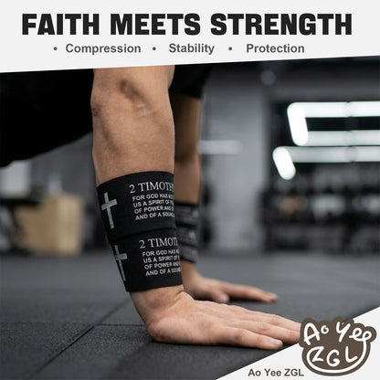 Ao Yee ZGL 2pcs Cross Christian Sports Tape,2" X 23ft Cotton Wristbands - Black