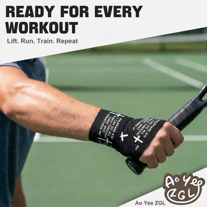 Ao Yee ZGL 2pcs Cross Christian Sports Tape,2" X 23ft Cotton Wristbands - Black