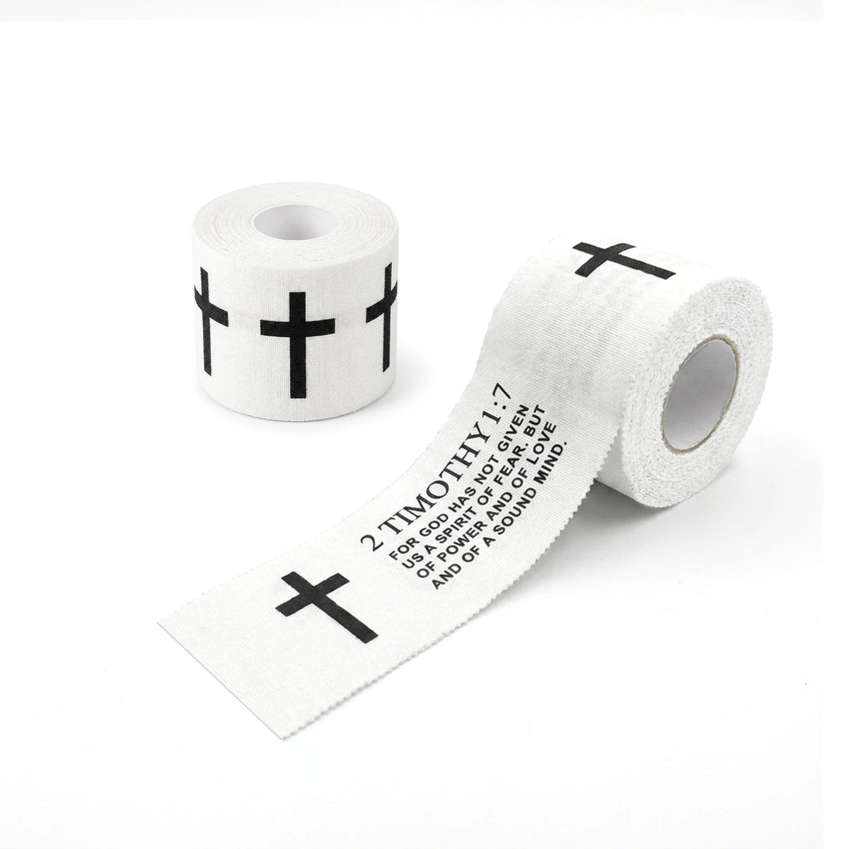 Ao Yee ZGL 2pcs Cross Christian Sports Tape,2" X 23ft Cotton Wristbands - White
