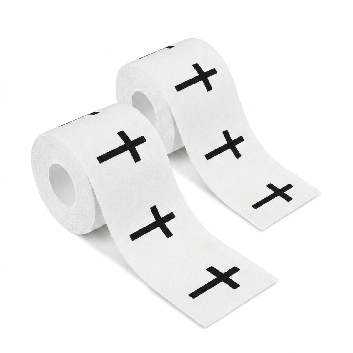 Ao Yee ZGL 2pcs Cross Christian Sports Tape,2" X 23ft Cotton Wristbands - White