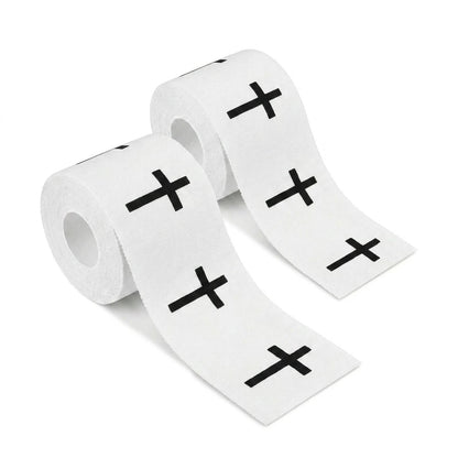 Ao Yee ZGL 2pcs Cross Christian Sports Tape,2" X 23ft Cotton Wristbands - White