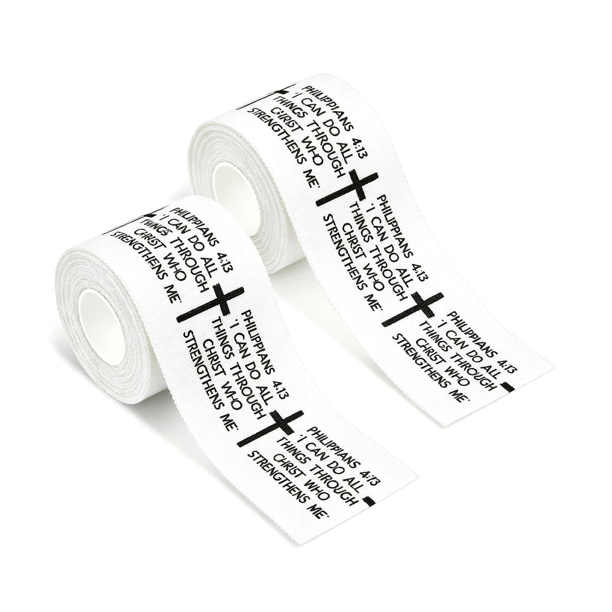 Ao Yee ZGL 2pcs Cross Christian Sports Tape,2" X 23ft Cotton Wristbands - White