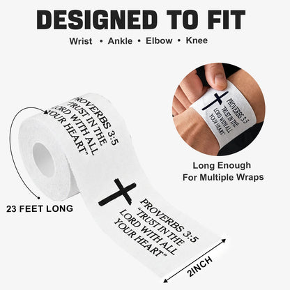 Ao Yee ZGL 2pcs Cross Christian Sports Tape,2" X 23ft Cotton Wristbands - White