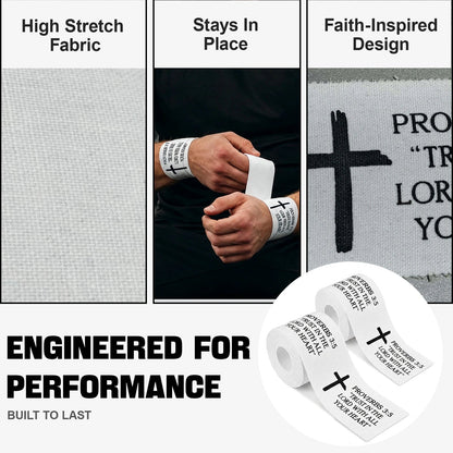 Ao Yee ZGL 2pcs Cross Christian Sports Tape,2" X 23ft Cotton Wristbands - White