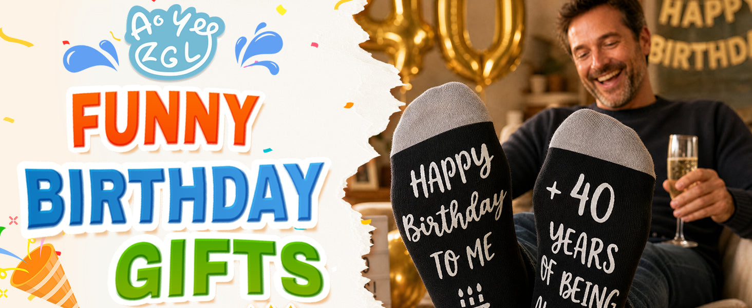 Ao Yee ZGL Birthday Socks,21th 30th 40th 50th 60th Birthday Gifts for Men details 1