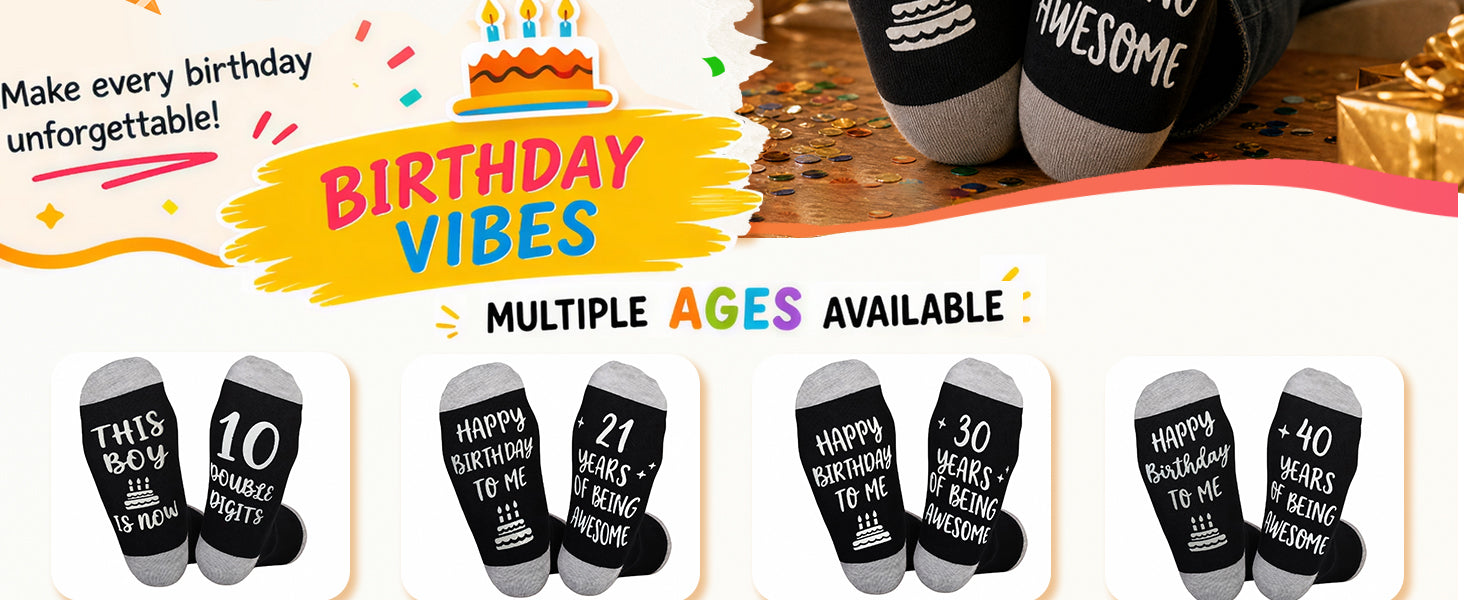 Ao Yee ZGL Birthday Socks,21th 30th 40th 50th 60th Birthday Gifts for Men details 2