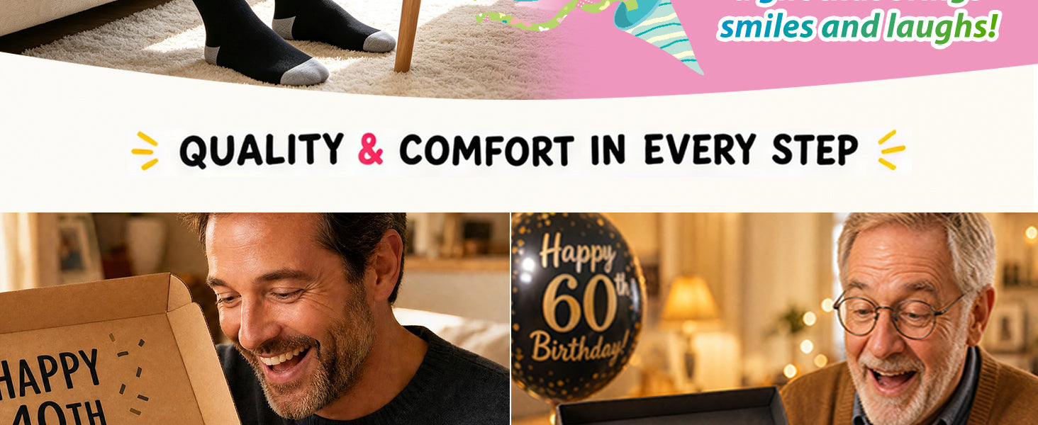 Ao Yee ZGL Birthday Socks,21th 30th 40th 50th 60th Birthday Gifts for Men details 4