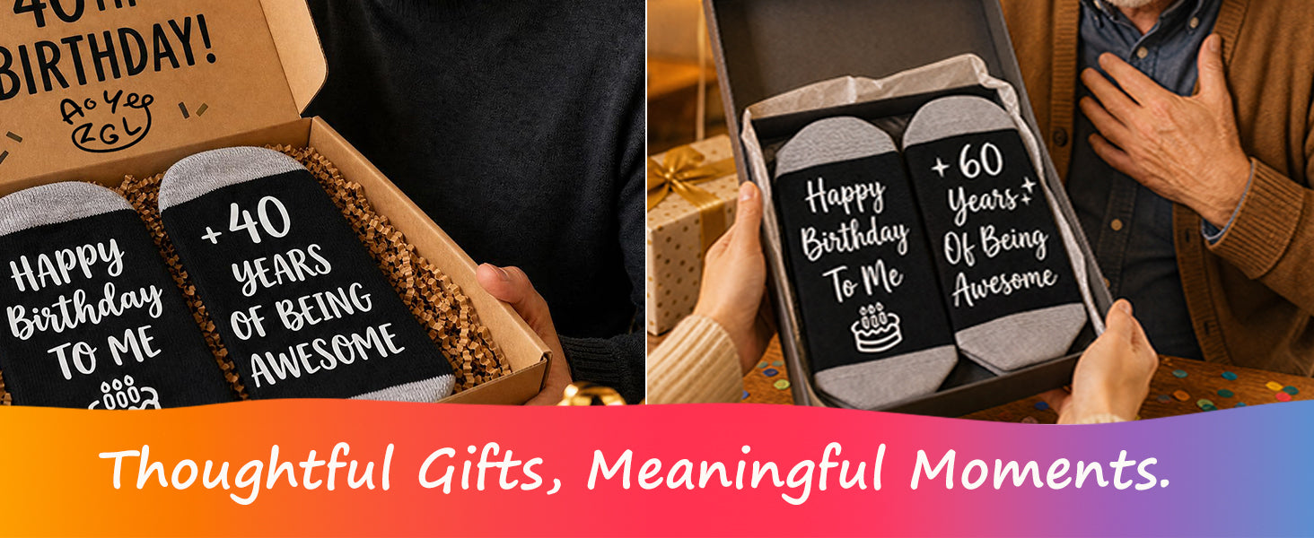 Ao Yee ZGL Birthday Socks,21th 30th 40th 50th 60th Birthday Gifts for Men details 5