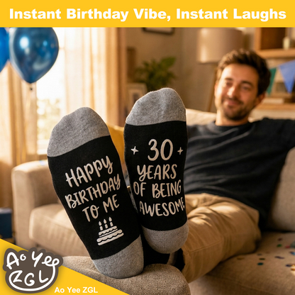 Ao Yee ZGL Birthday Socks,21th 30th 40th 50th 60th Birthday Gifts for Men - 30
