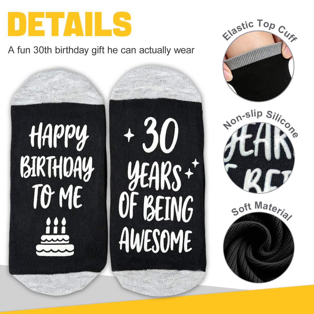 Ao Yee ZGL Birthday Socks,21th 30th 40th 50th 60th Birthday Gifts for Men - 30