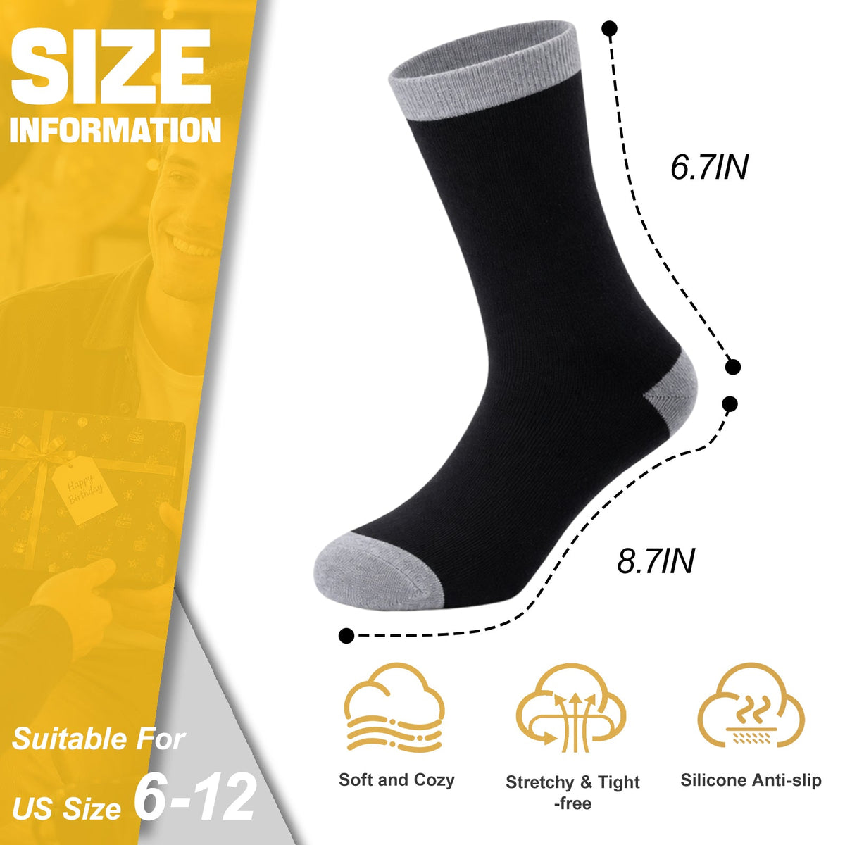 Ao Yee ZGL Birthday Socks,21th 30th 40th 50th 60th Birthday Gifts for Men - 40
