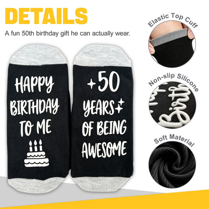 Ao Yee ZGL Birthday Socks,21th 30th 40th 50th 60th Birthday Gifts for Men - 50