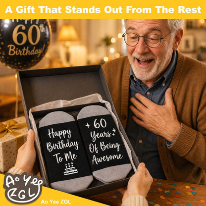 Ao Yee ZGL Birthday Socks,21th 30th 40th 50th 60th Birthday Gifts for Men - 60