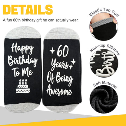 Ao Yee ZGL Birthday Socks,21th 30th 40th 50th 60th Birthday Gifts for Men - 60