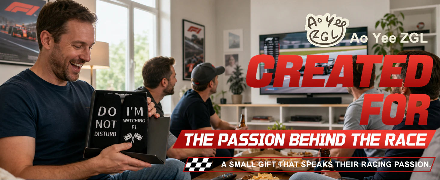 Ao Yee ZGL Fun F1 Socks for Men,Gifts for F1 Lovers or Fas on  Christmas details 1