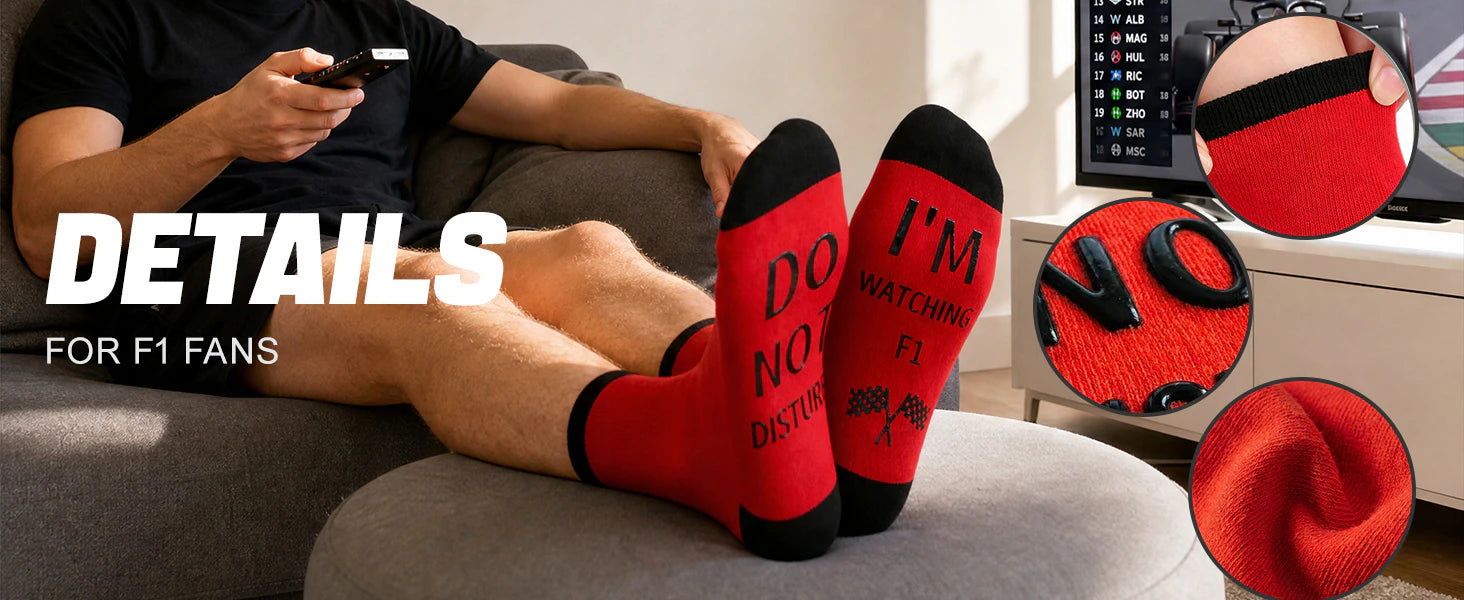 Ao Yee ZGL Fun F1 Socks for Men,Gifts for F1 Lovers or Fas on  Christmas details 4
