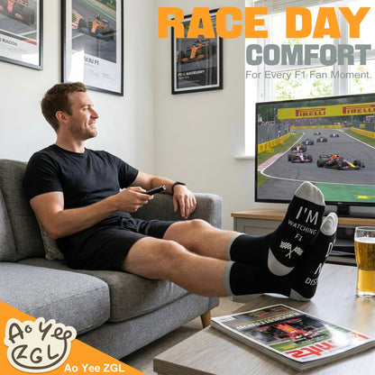 Ao Yee ZGL Fun F1 Socks for Men,Gifts for F1 Lovers or Fas on  Christmas - F1 - Grey
