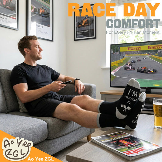 Ao Yee ZGL Fun F1 Socks for Men,Gifts for F1 Lovers or Fas on  Christmas - F1 - Grey