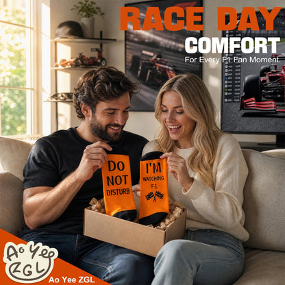 Ao Yee ZGL Fun F1 Socks for Men,Gifts for F1 Lovers or Fas on  Christmas - F1 - Orange