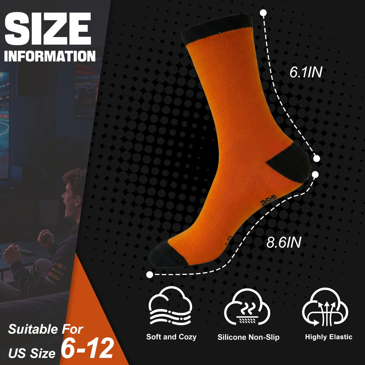 Ao Yee ZGL Fun F1 Socks for Men,Gifts for F1 Lovers or Fas on  Christmas - F1 - Orange