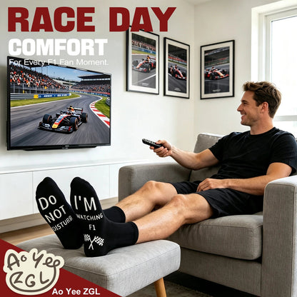 Ao Yee ZGL Fun F1 Socks for Men,Gifts for F1 Lovers or Fas on  Christmas - F1- Black