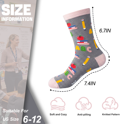 Funny Teacher Appreciation Socks – 5 Gift Designs, Unisex Size 6–12