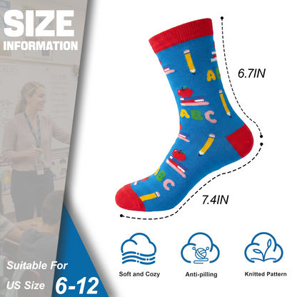 Funny Teacher Appreciation Socks – 5 Gift Designs, Unisex Size 6–12