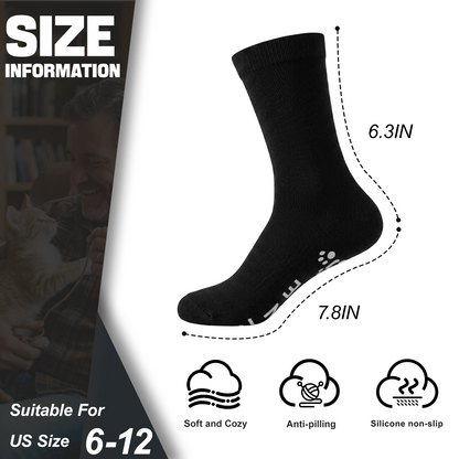 Real Men Love Cats Non-Slip Socks – Funny Gift for Cat Dads, Size 6–12